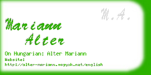 mariann alter business card